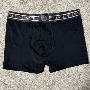 Versace Black Boxer Briefs with Gold Accents